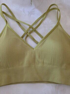 New Aerie Ribbed Apple-green Bralette